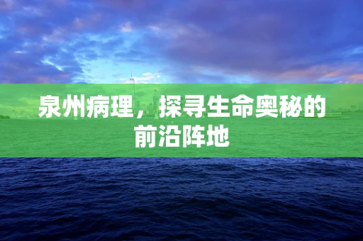 泉州病理，探寻生命奥秘的前沿阵地