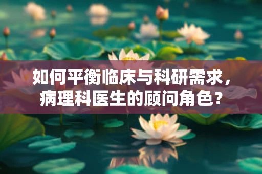 如何平衡临床与科研需求，病理科医生的顾问角色？