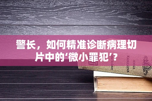 警长，如何精准诊断病理切片中的‘微小罪犯’？