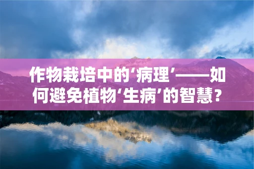 作物栽培中的‘病理’——如何避免植物‘生病’的智慧？