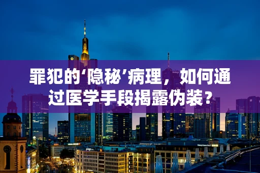 罪犯的‘隐秘’病理，如何通过医学手段揭露伪装？