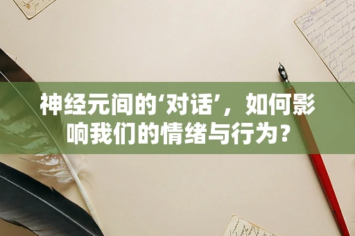 神经元间的‘对话’，如何影响我们的情绪与行为？