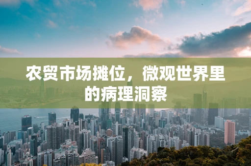 农贸市场摊位，微观世界里的病理洞察