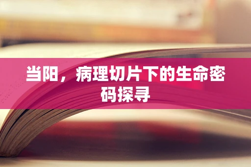 当阳，病理切片下的生命密码探寻