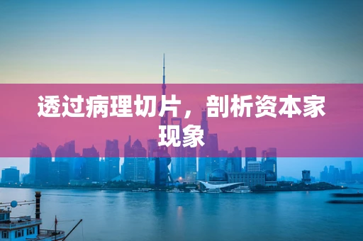 透过病理切片，剖析资本家现象