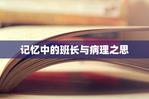 记忆中的班长与病理之思