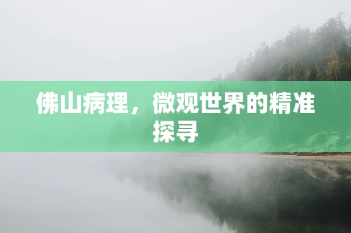 佛山病理，微观世界的精准探寻