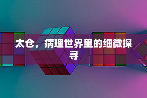 太仓，病理世界里的细微探寻