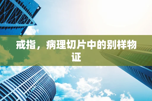 戒指，病理切片中的别样物证